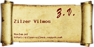 Zilzer Vilmos névjegykártya